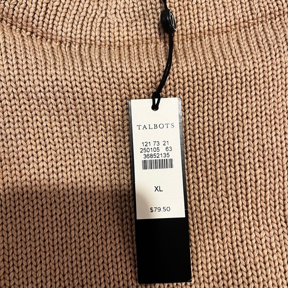 NWT! Talbots Beige Short Sleeve Sweater Size XL - Picture 3 of 5
